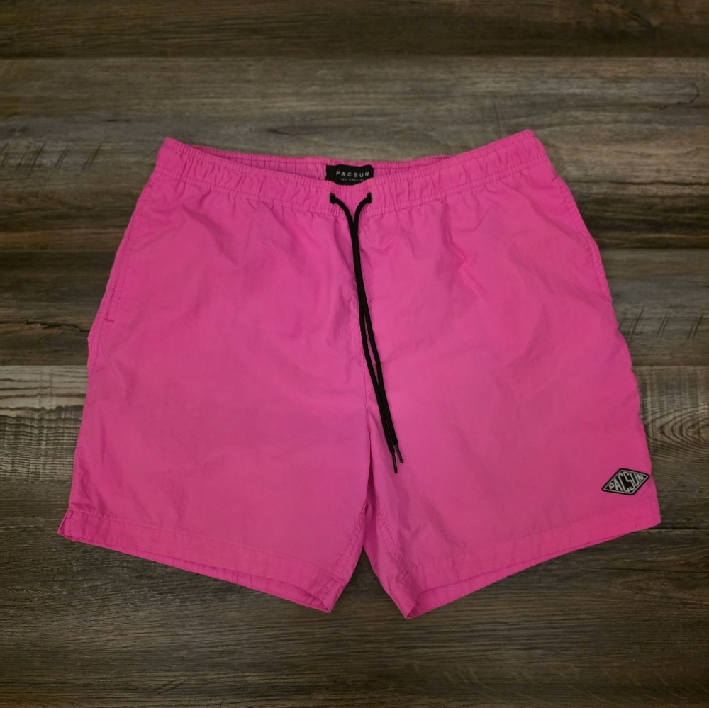 PacSun Pink Swim Trunks Quick-Dry Relaxed Fit